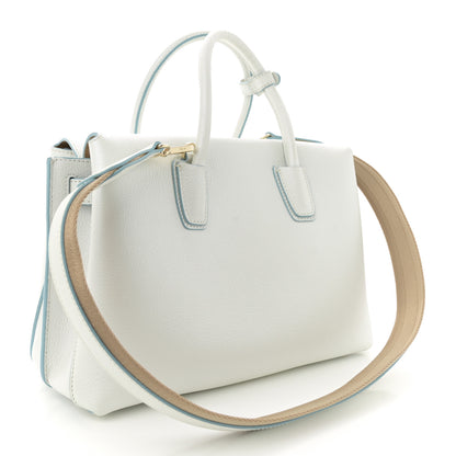 MCM Grained Calfskin Medium Milla Tote White Flake 3 of 12