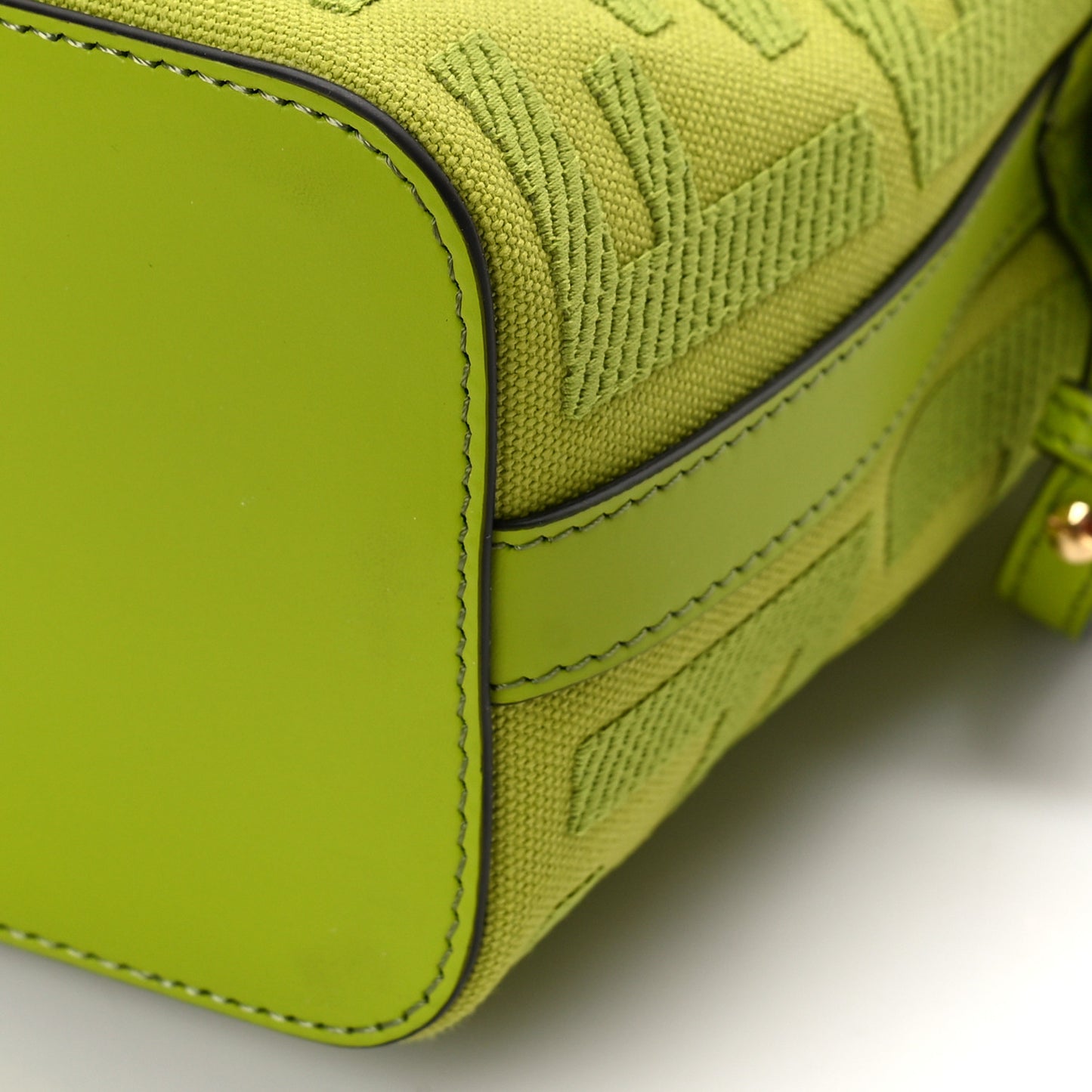 Canvas Nappa F is Fendi FF Embroidered Mini Mon Tresor Bucket Bag Wasabi