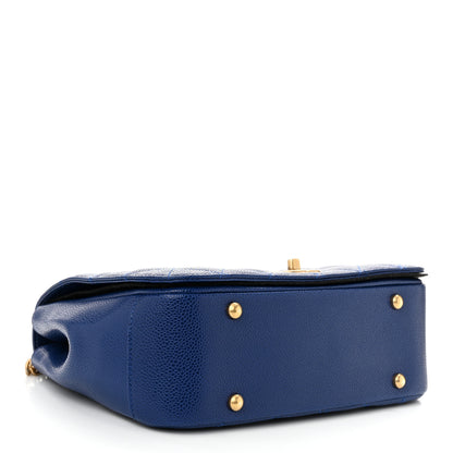Chanel Caviar Large Carry Around Flap Bag Blue 4 of 11