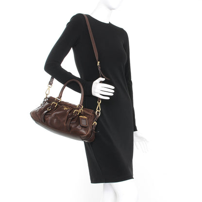 Prada Vitello Soft Shopping Satchel Nocciolo 2 of 10