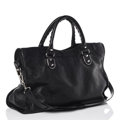 Balenciaga Chevre Silver Metallic Edge Hardware City Black 3 of 13