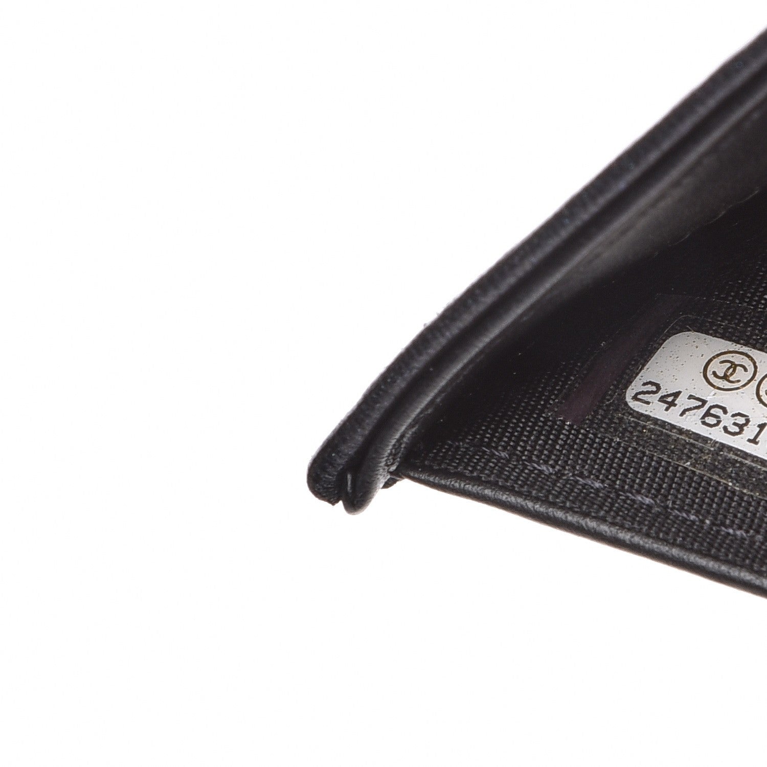 Chanel Lambskin Camellia Embossed Small Double Wallet Black 7 of 8