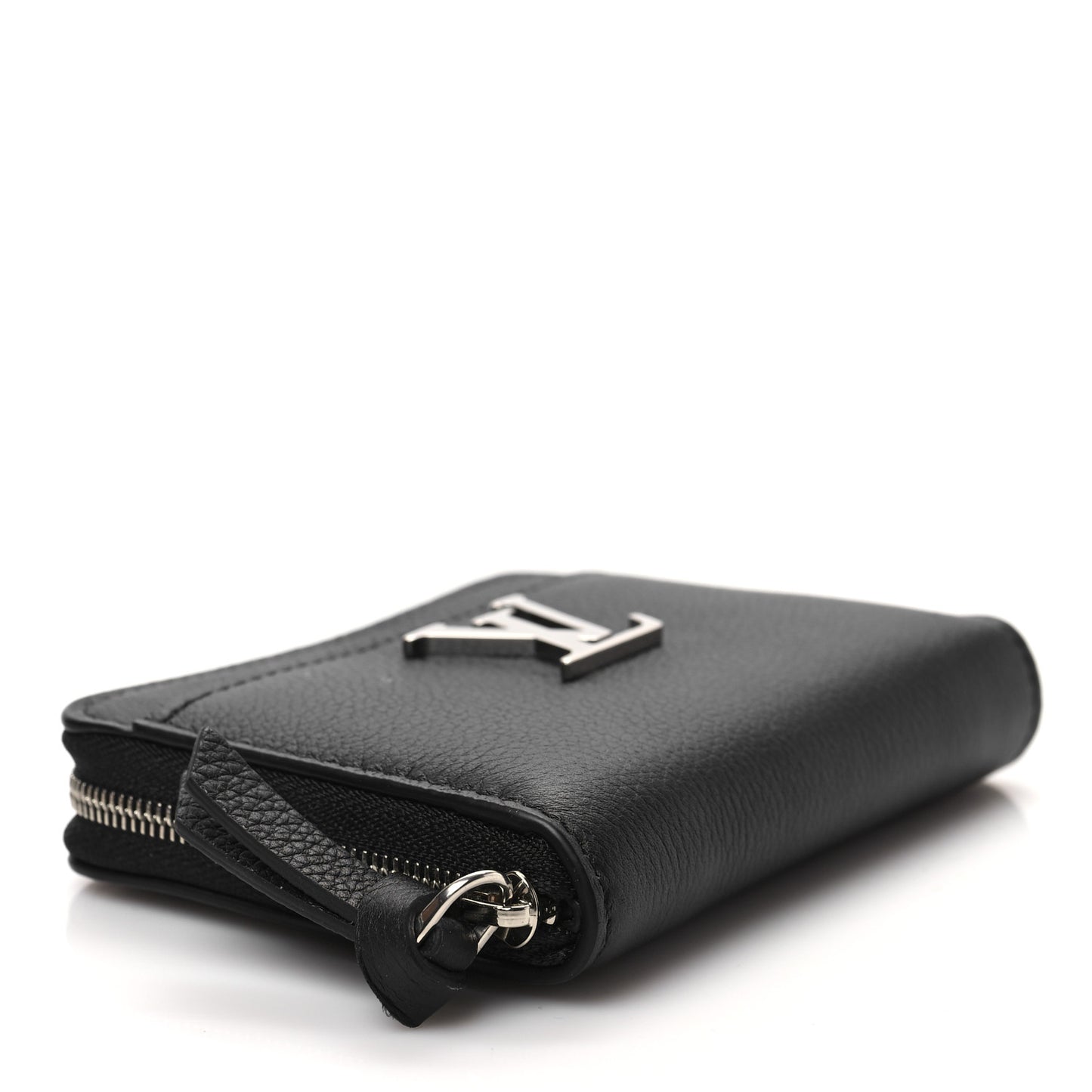 Calfskin Lockme Zippy Coin Purse Black