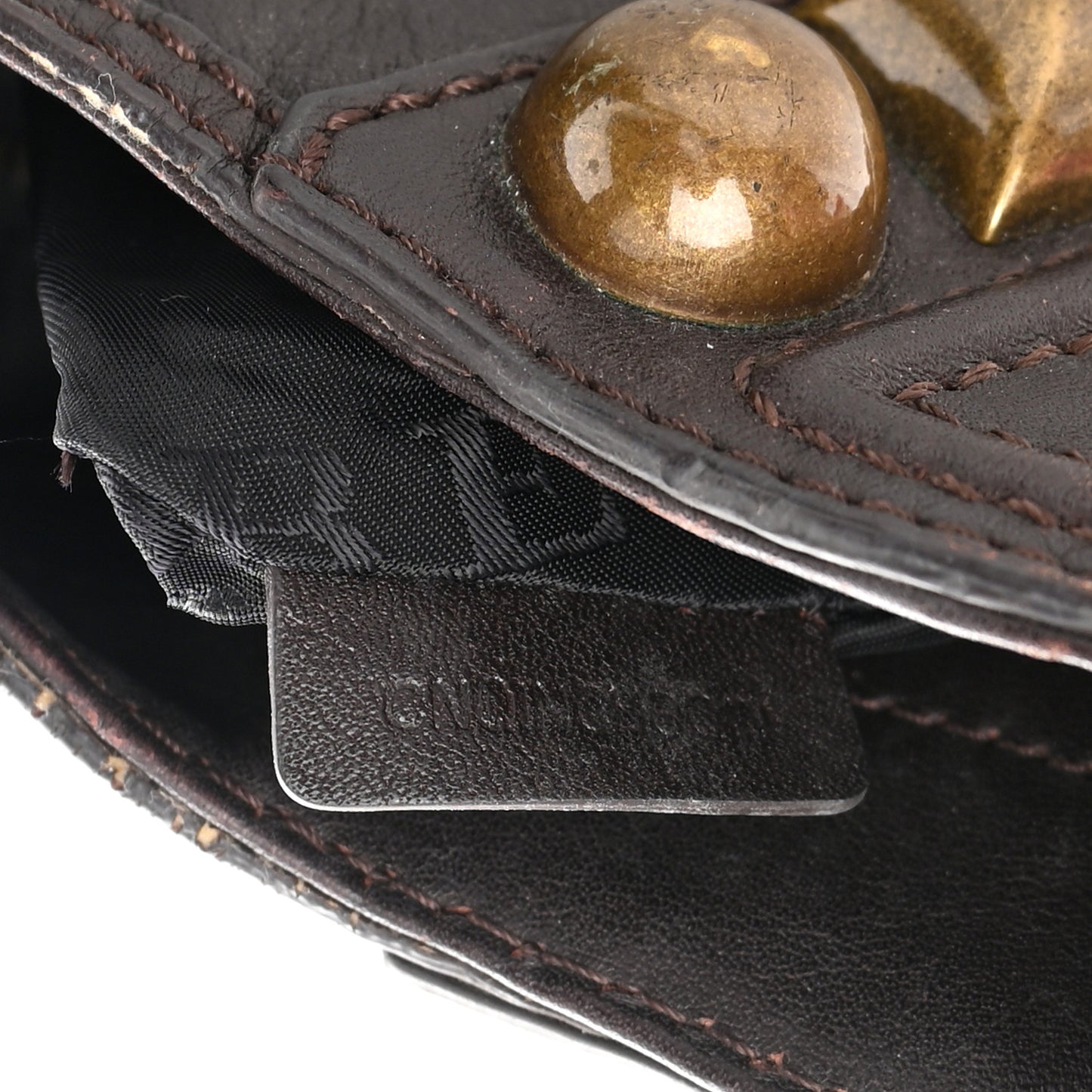 Calfskin Studded Medium Alverton Hobo Chocolate