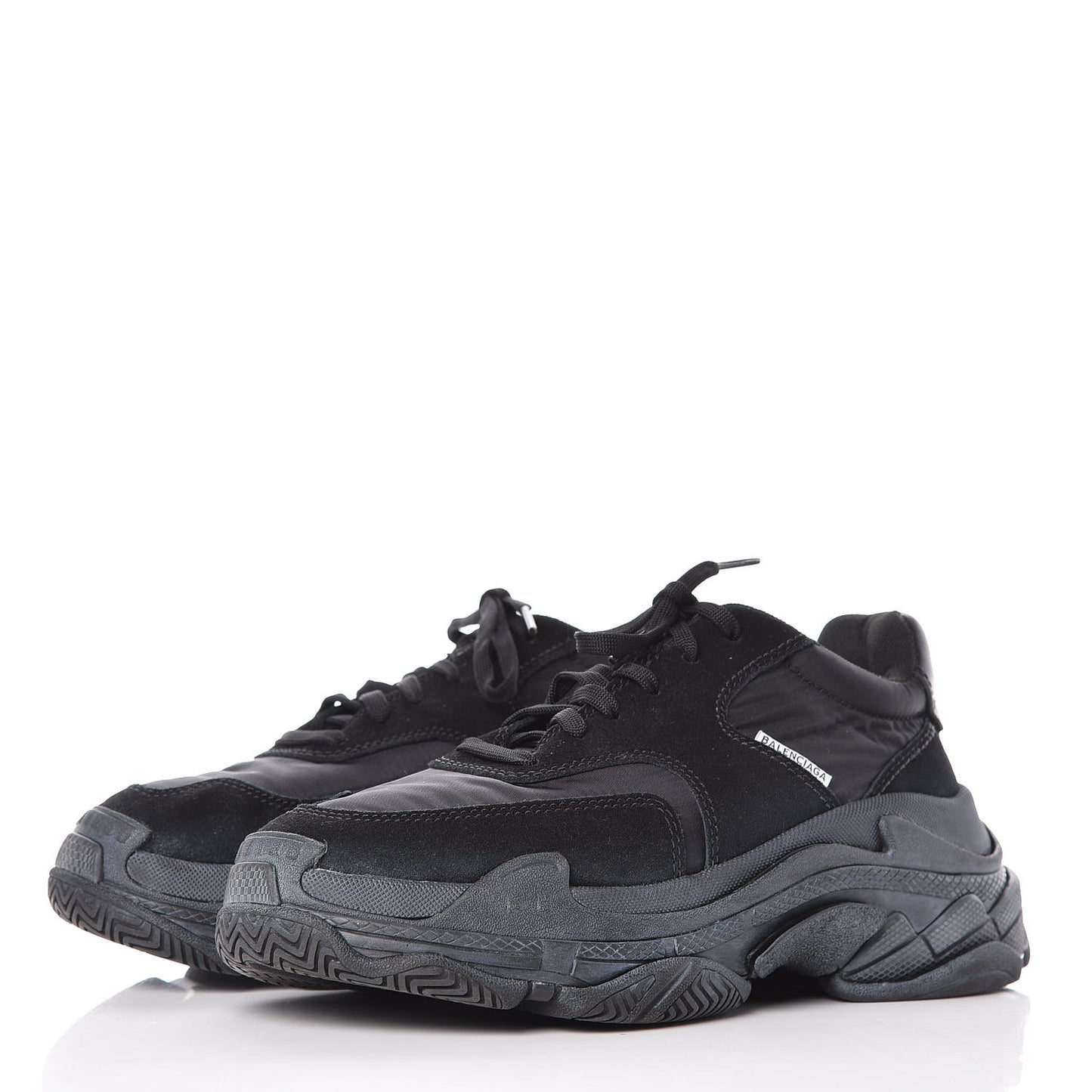 Nylon Suede Womens Triple S 2.0 Sneakers 39 Black