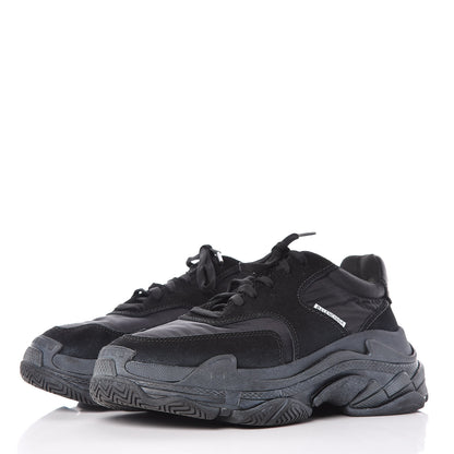Balenciaga Nylon Suede Womens Triple S 2.0 Sneakers 39 Black 3 of 13
