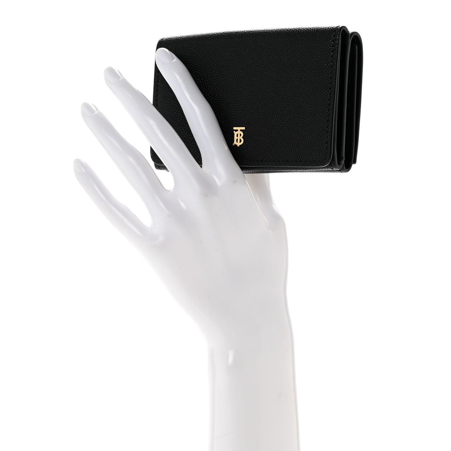 Grained Calfskin Double Flap Lark Wallet Black