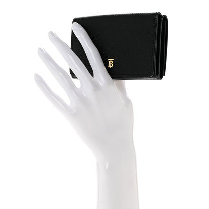 Burberry Grained Calfskin Double Flap Lark Wallet Black 2 of 8