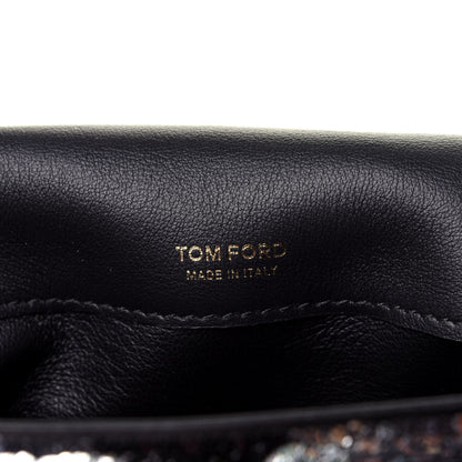Tom Ford Sequin Zebra Print Natalia Large Bag Black Silver 7 of 12