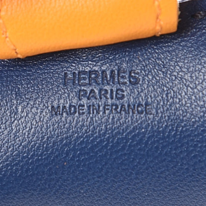 Hermes Milo Lambskin Grigri Rodeo Horse Bag Charm PM Bleu de Malte Cornaline Jaune D'Or 3 of 4