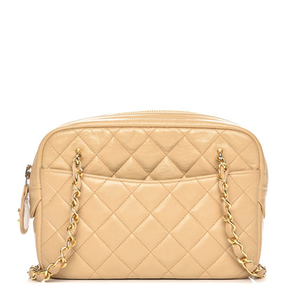 Chanel Lambskin Quilted Camera Case Beige 1 of 9