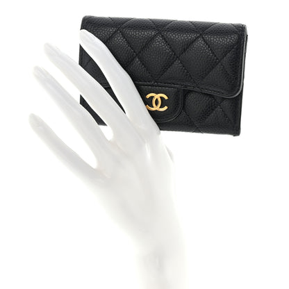 Chanel Caviar Quilted Flap Card Holder Wallet Black 2 of 11