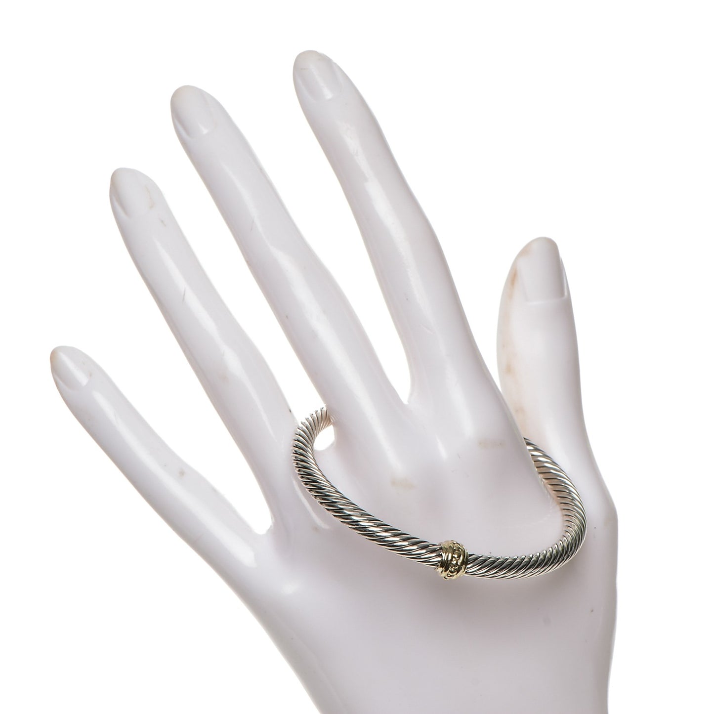 Sterling Silver 14K Yellow Gold 5mm Cable Classics Single Station Bracelet