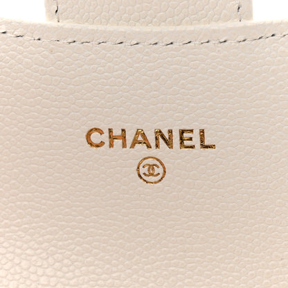 Chanel Caviar Quilted Flap Card Holder Wallet White 6 of 8