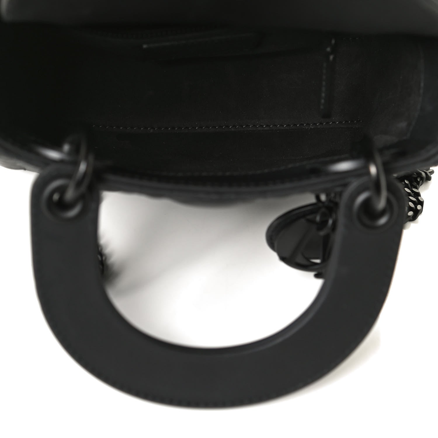 Christian Dior Ultra Matte Calfskin Cannage Mini Lady Dior Black 5 of 9