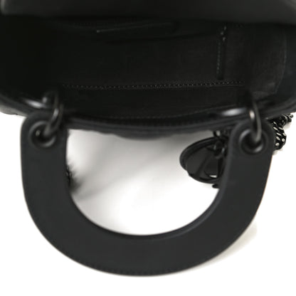 Christian Dior Ultra Matte Calfskin Cannage Mini Lady Dior Black 5 of 9