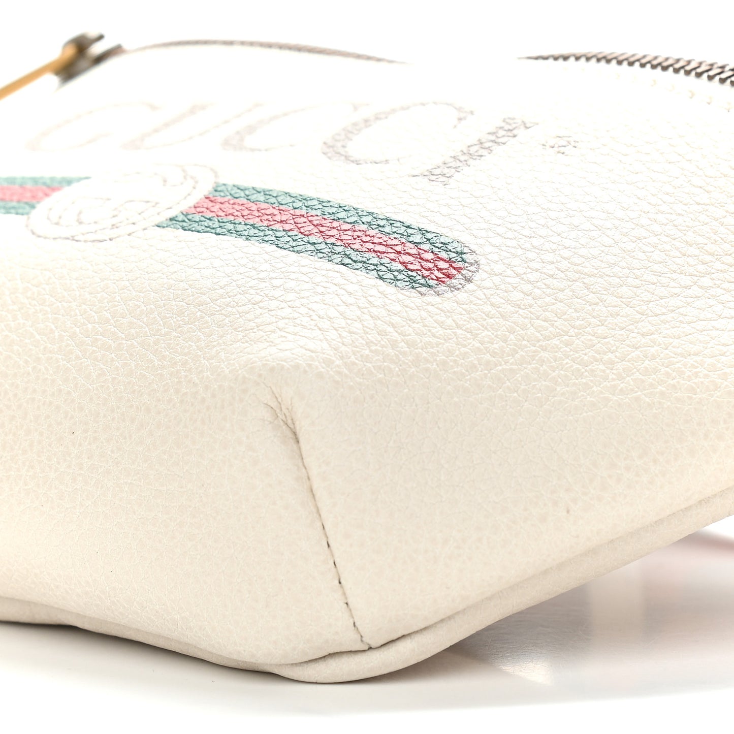 Grained Calfskin Small Logo Belt Bag White