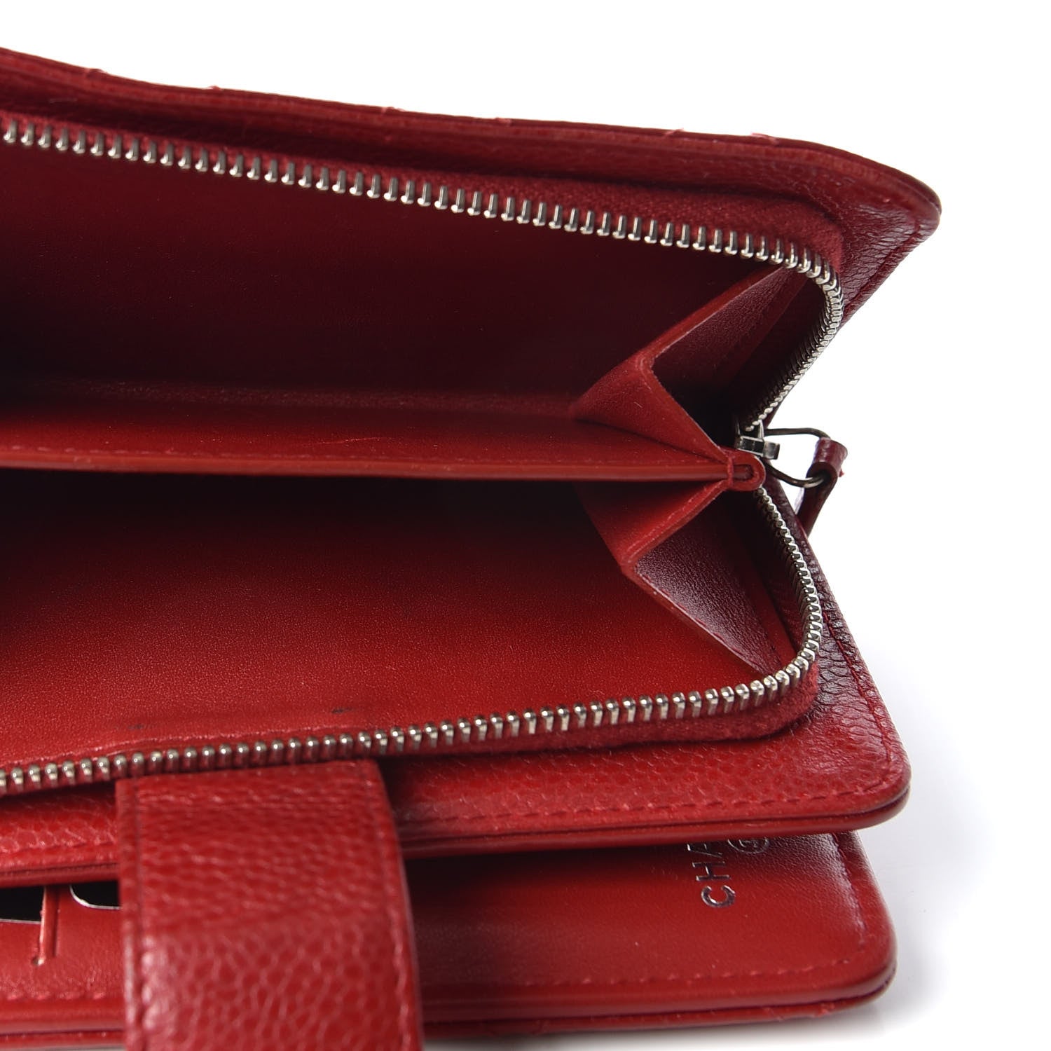 Chanel Caviar Quilted CC French Wallet Red 7 of 9
