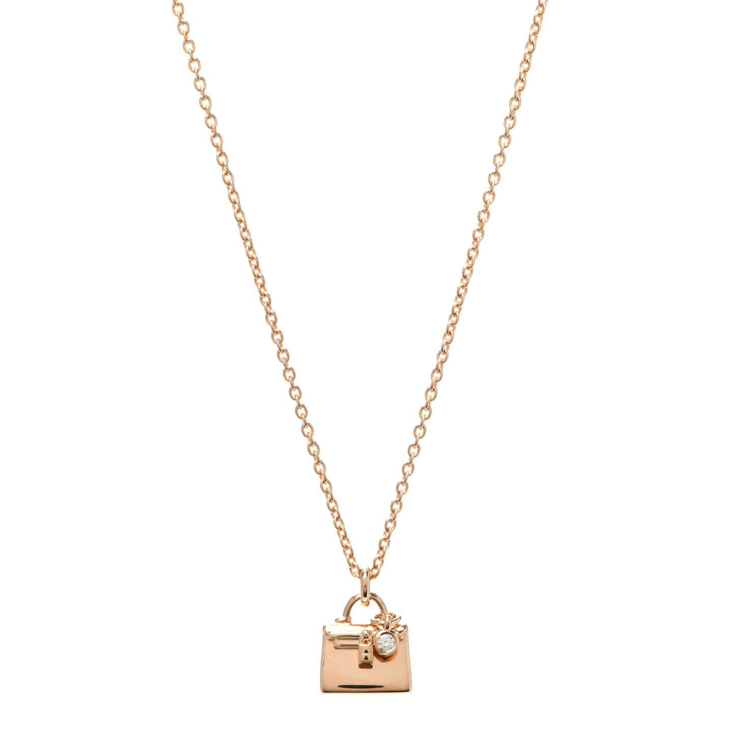 18K Rose Gold Diamond Kelly Pendant Necklace
