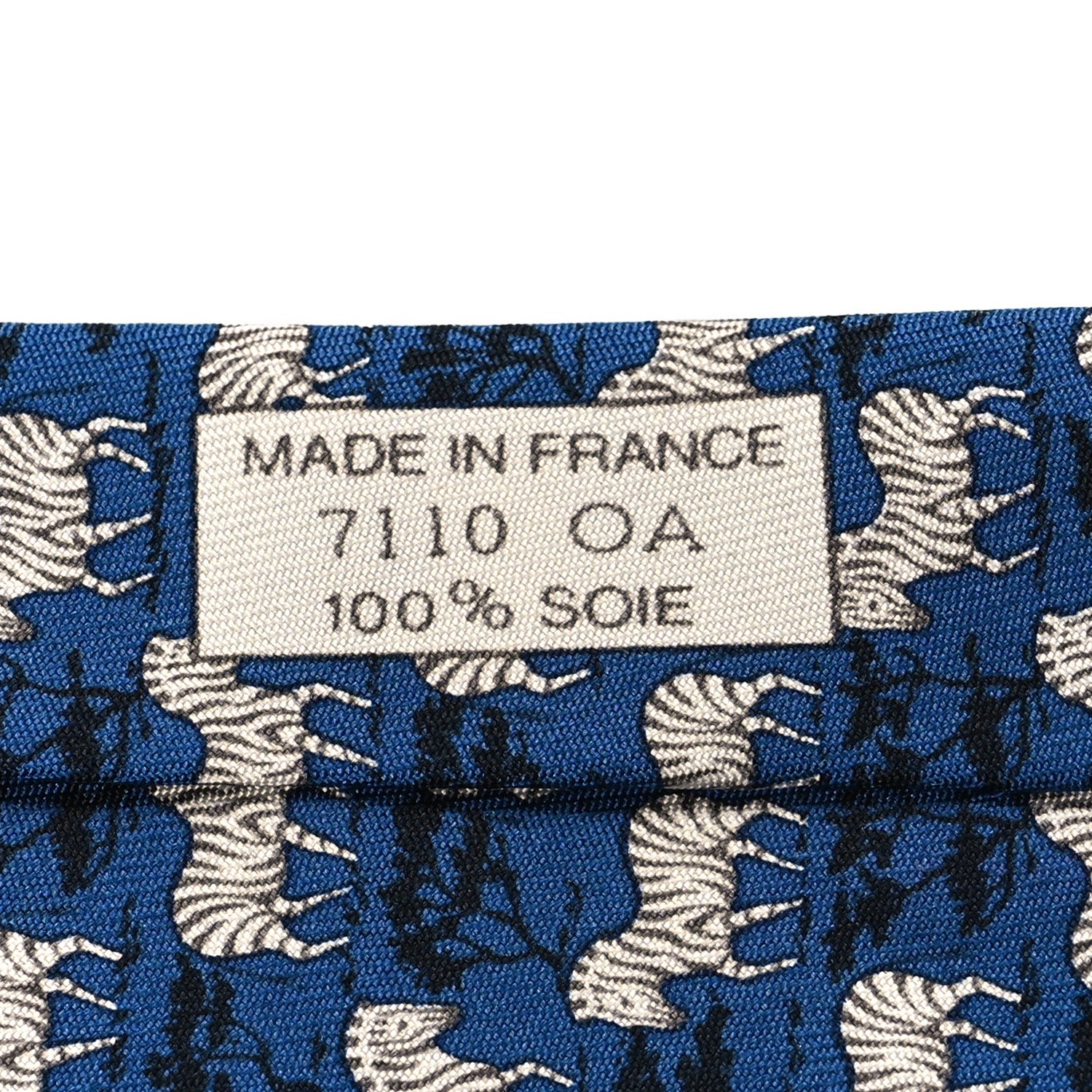 Hermes Printed Silk Mens Neck Tie Bleu 4 of 6