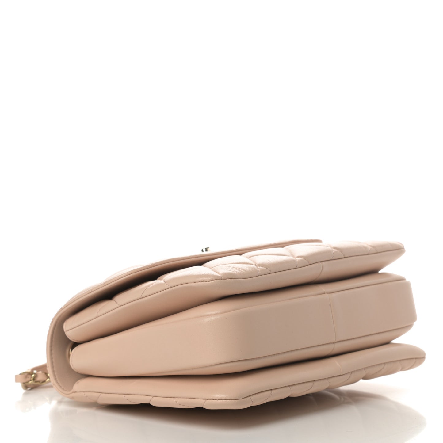 Lambskin Quilted Small Trendy CC Dual Handle Flap Bag Beige