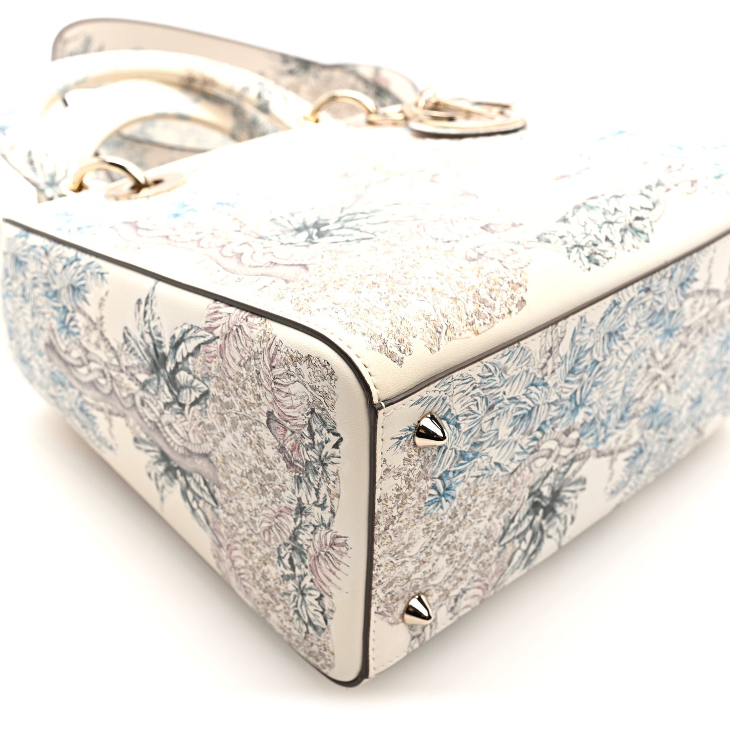 Calfskin Reve d'Infini Print Medium Lady Dior White Multicolor