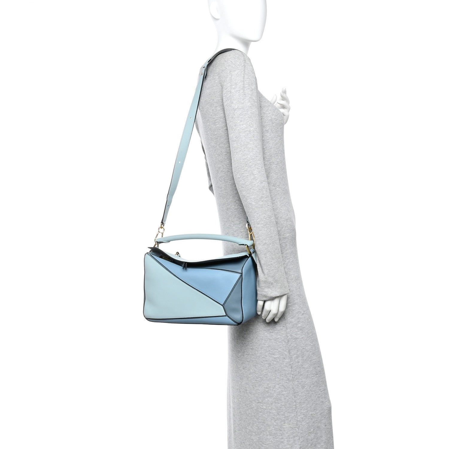 Loewe Calfskin Medium Puzzle Bag Aqua Light Blue Stone Blue 2 of 10