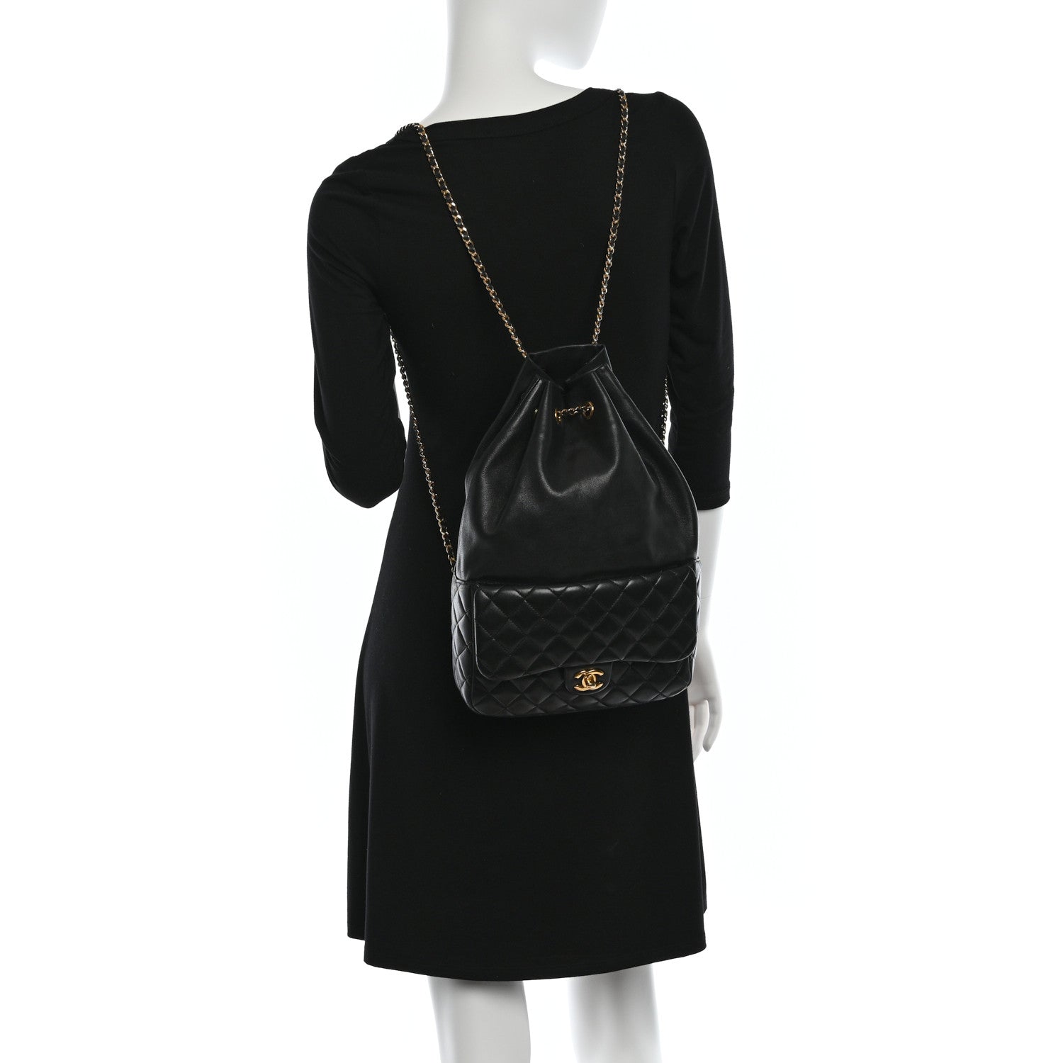 Chanel Lambskin Quilted Large In Seoul Backpack Black 2 of 10