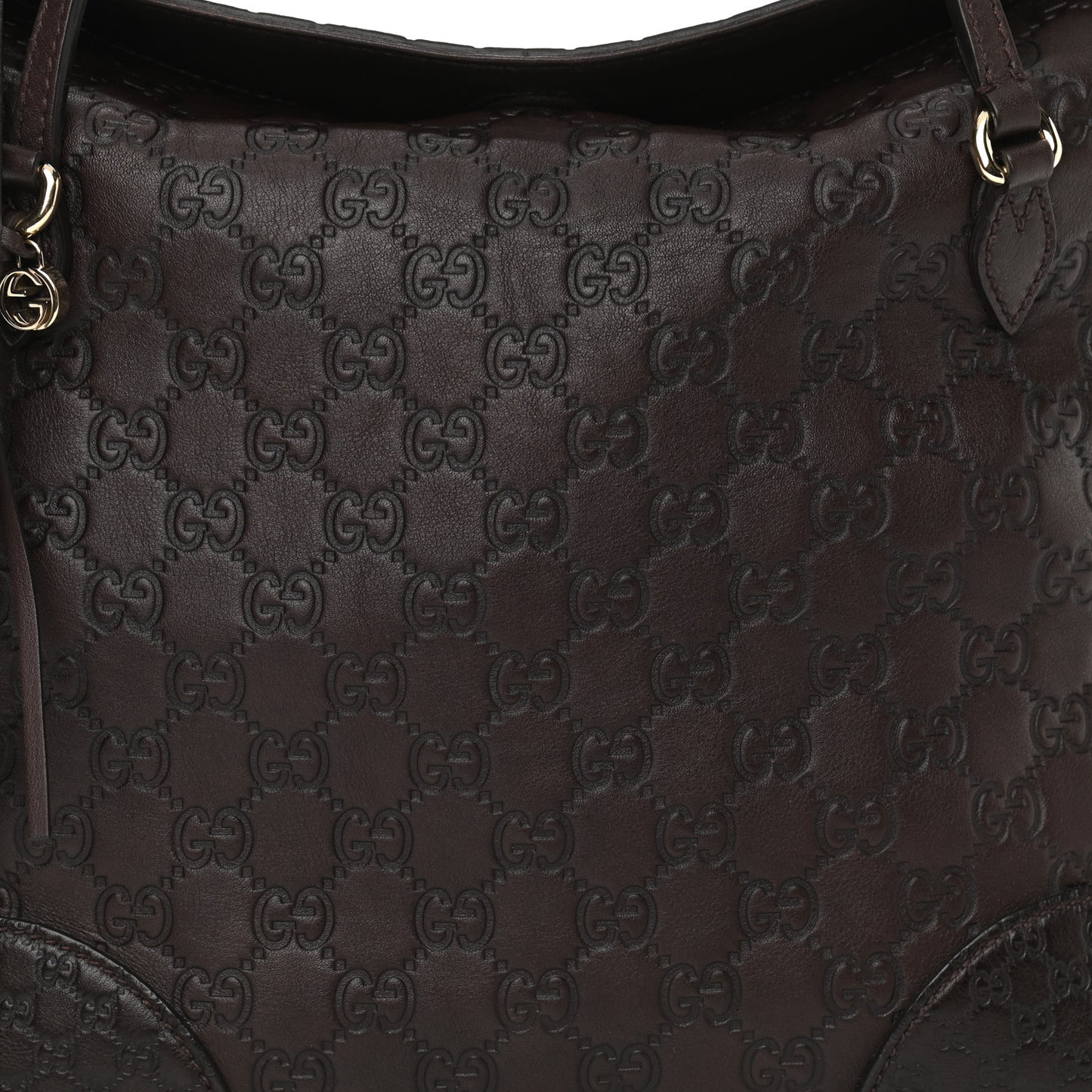 Guccissima Medium Bree Foldover Tote Chocolate
