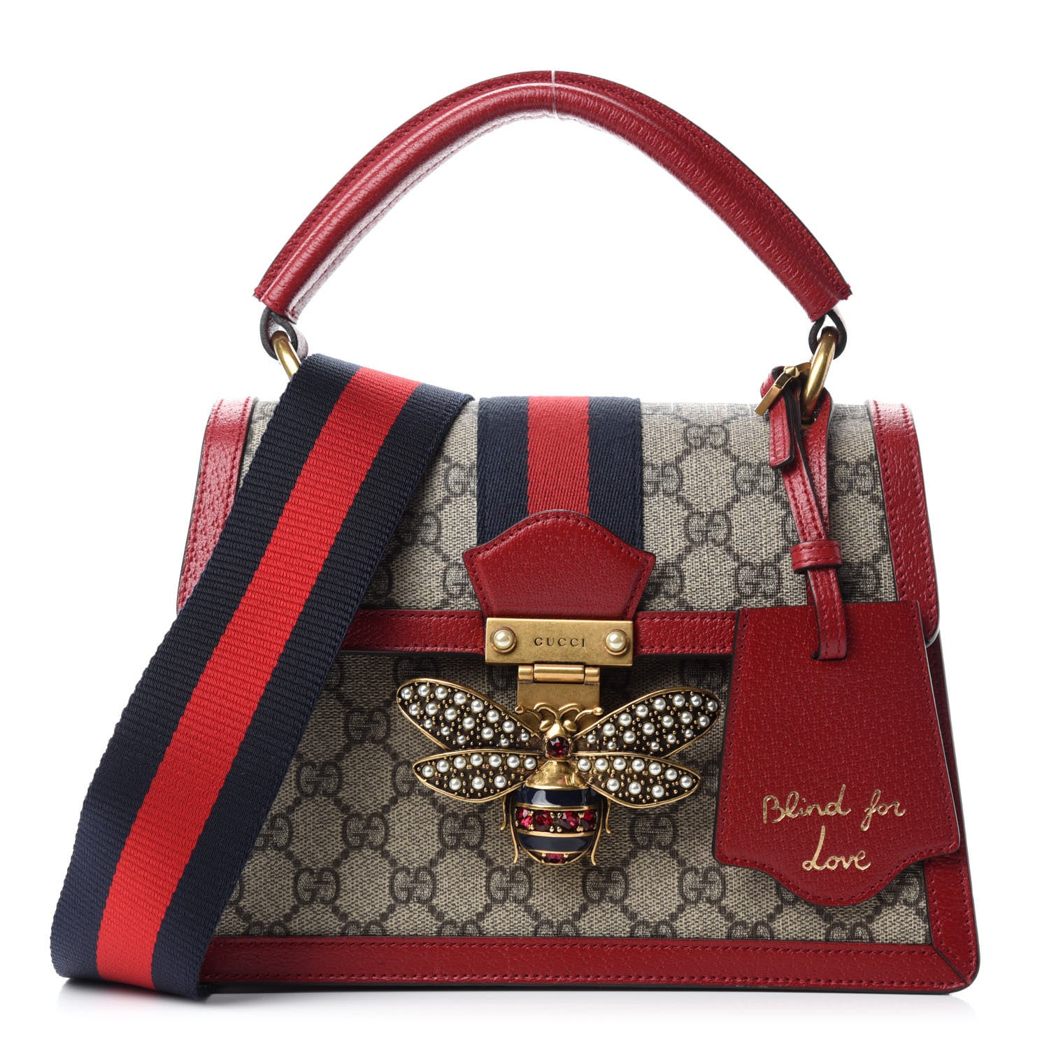 Gucci GG Supreme Monogram Small Queen Margaret Top Handle Bag Red 1 of 10