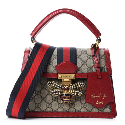 Gucci GG Supreme Monogram Small Queen Margaret Top Handle Bag Red 1 of 10