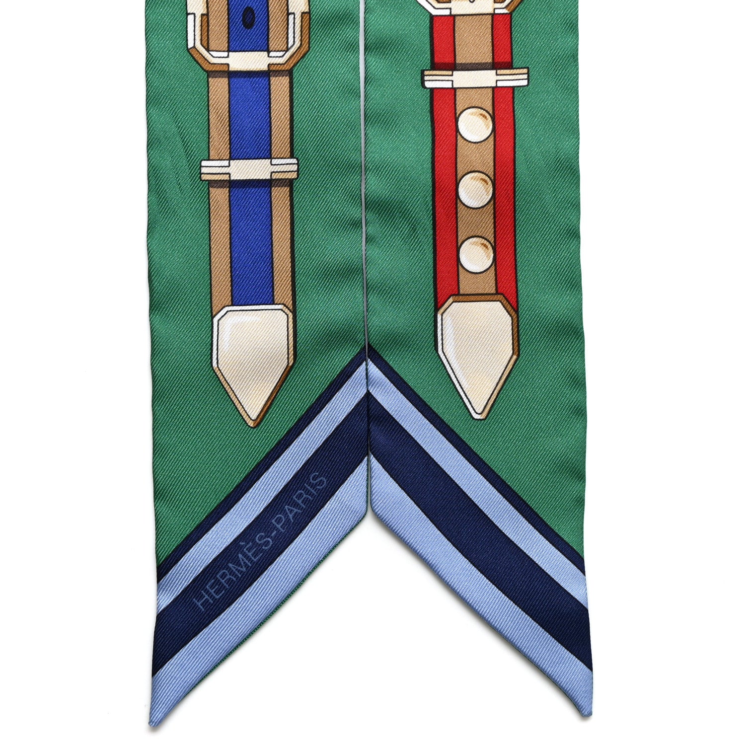 Hermes Silk Grand Tralala Twilly Bleu Ciel Vert 2 of 4