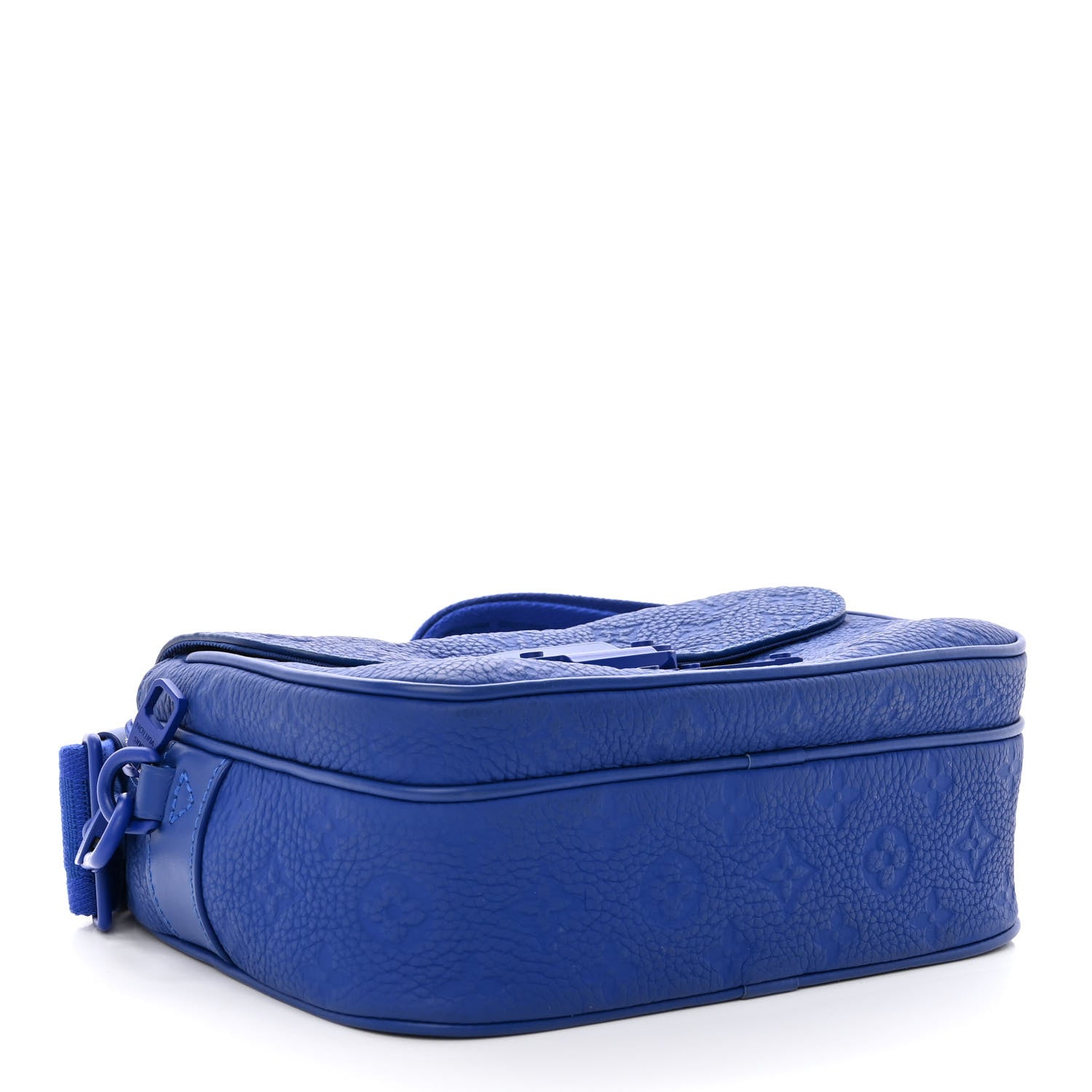 Louis Vuitton Taurillon Monogram S Lock Messenger Blue 4 of 9