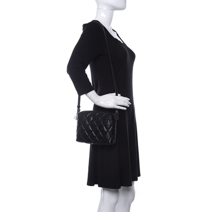 Balenciaga Nappa Calfskin Quilted Touch B Camera Shoulder Bag Black 2 of 10