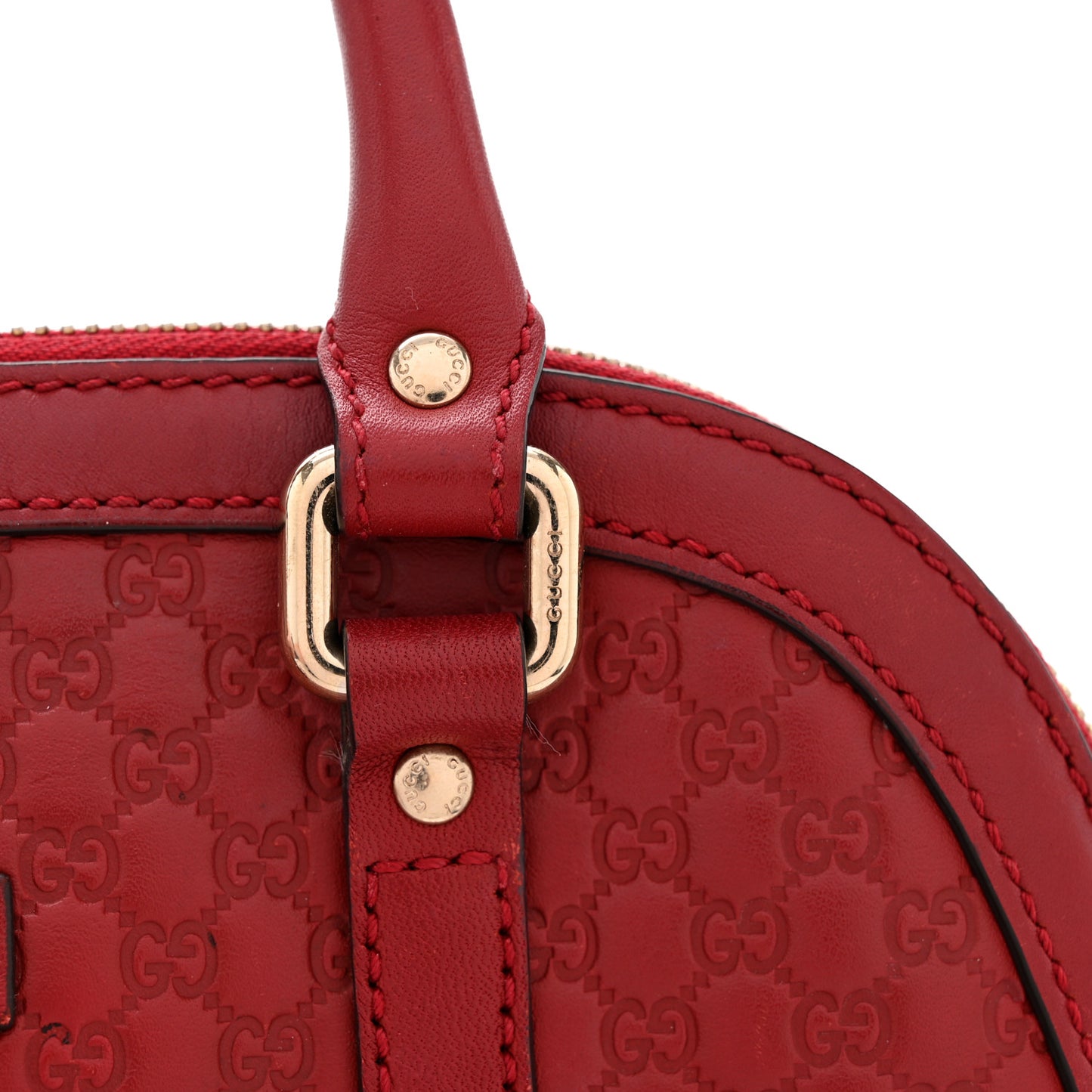 Soft Microguccissima Mini Dome Bag Red