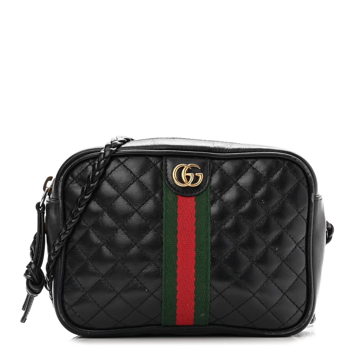 Calfskin Trapuntata Web Mini GG Shoulder Bag Black