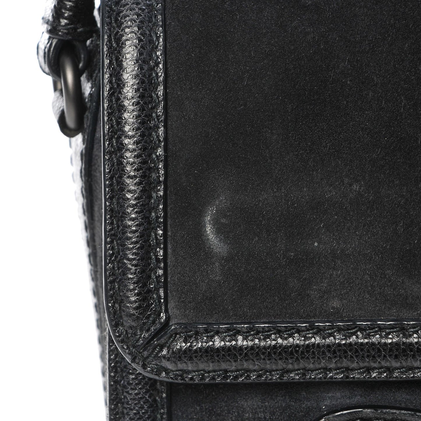 Suede Shiny Micro Intreccio Shoulder Bag Dark Navy
