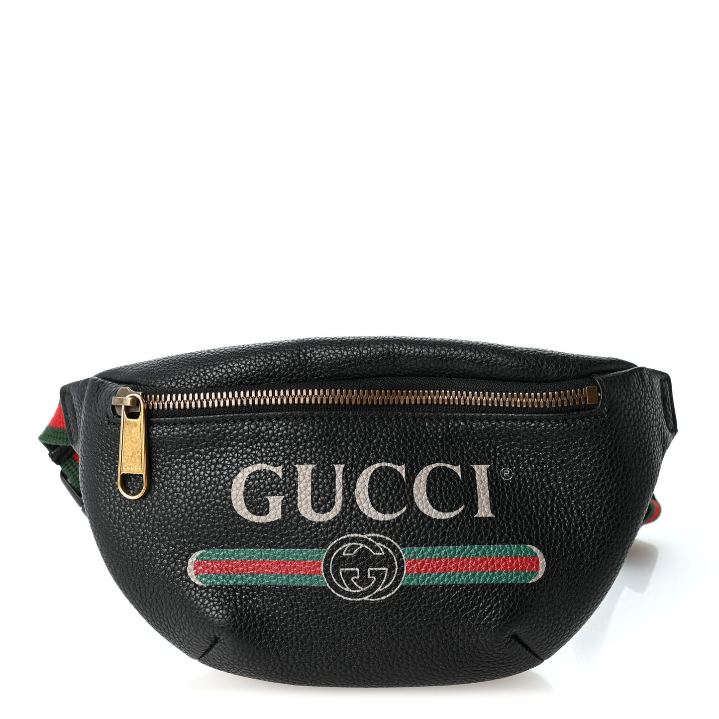 Grained Calfskin Small Logo Belt Bag Black