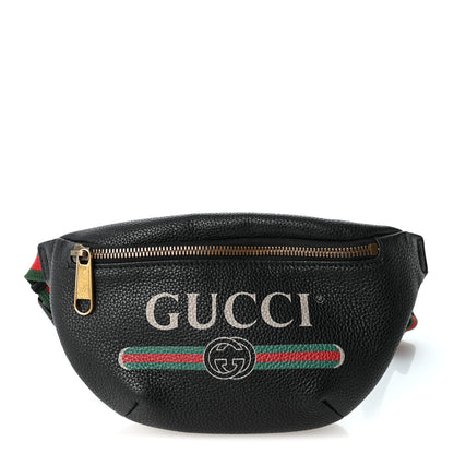 Gucci Grained Calfskin Small Logo Belt Bag Black 1 of 9
