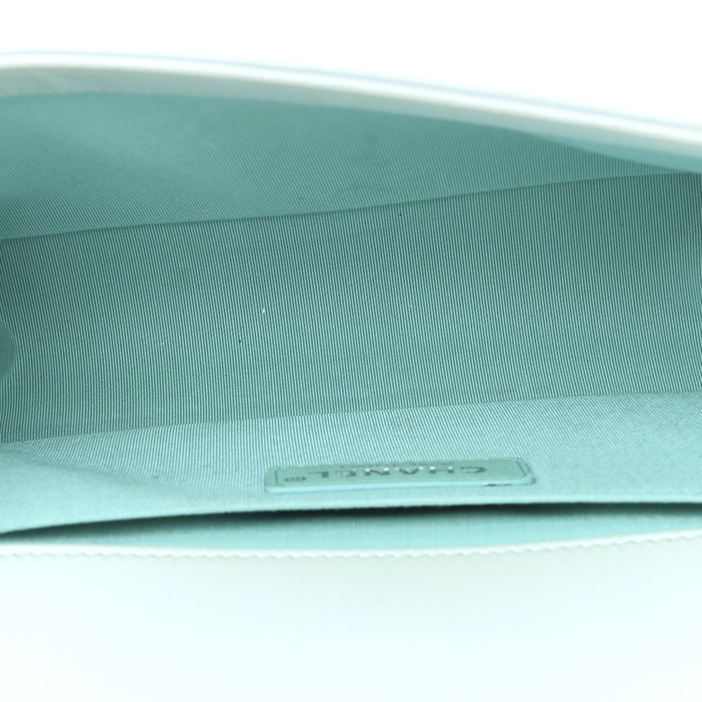 Iridescent Lambskin Chevron Quilted Medium Boy Flap Turquoise