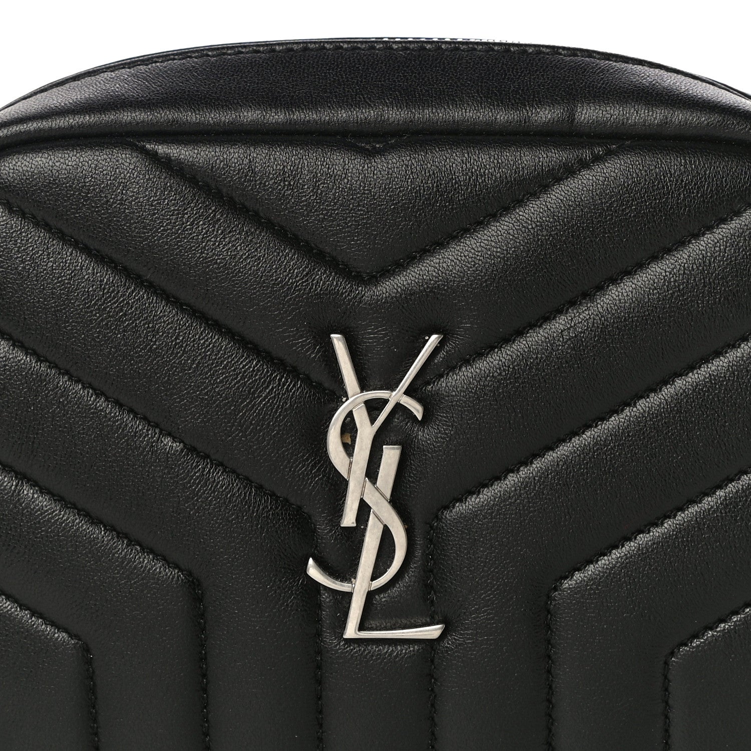 Saint Laurent Lambskin Y Quilted Monogram Loulou Cosmetic Case Black 7 of 9