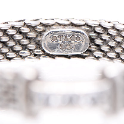 Tiffany Sterling Silver Diamond Narrow Somerset Ring 50 5.5 3 of 5