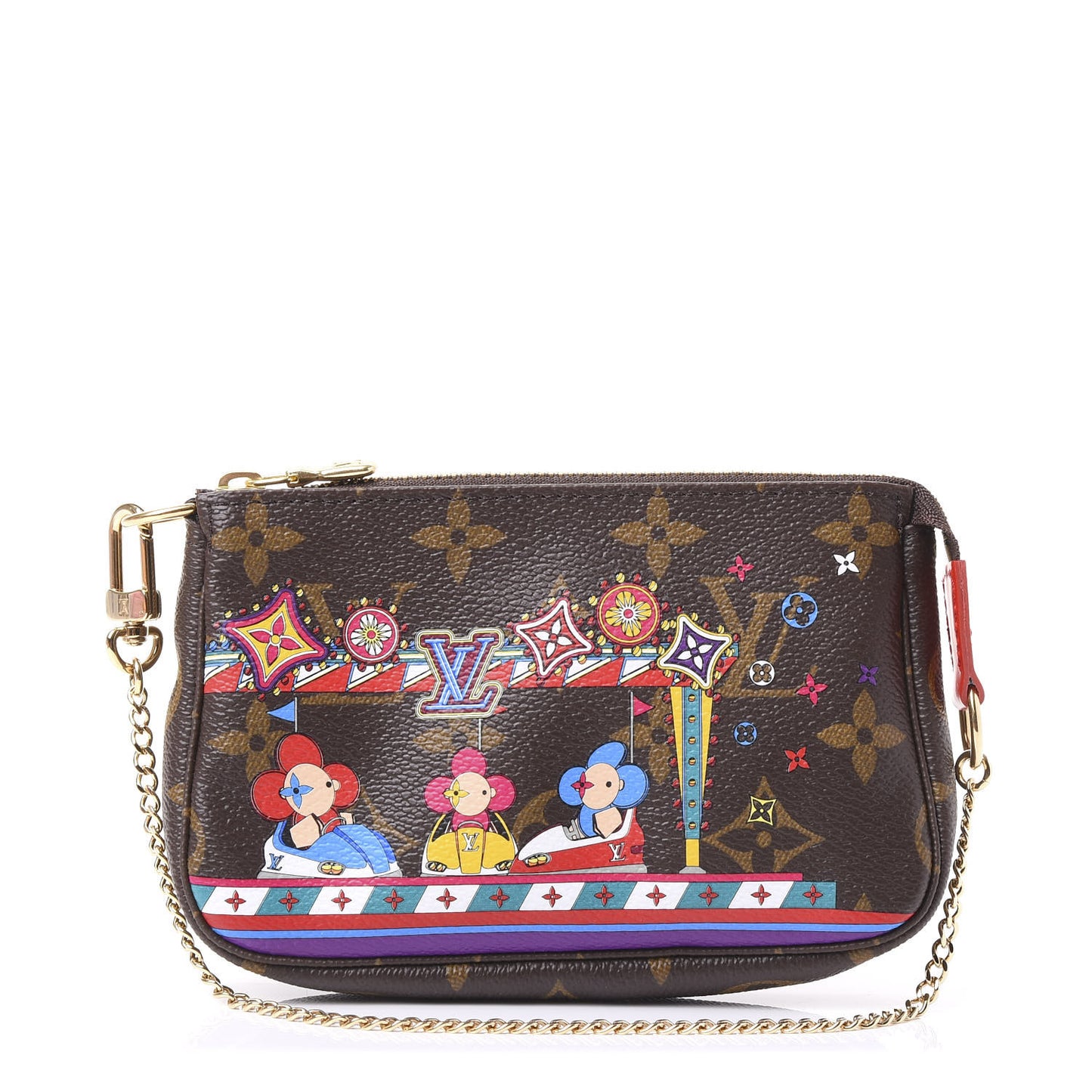 Monogram 2020 Christmas Animation Bumper Cars Mini Pochette Accessories Coquelicot