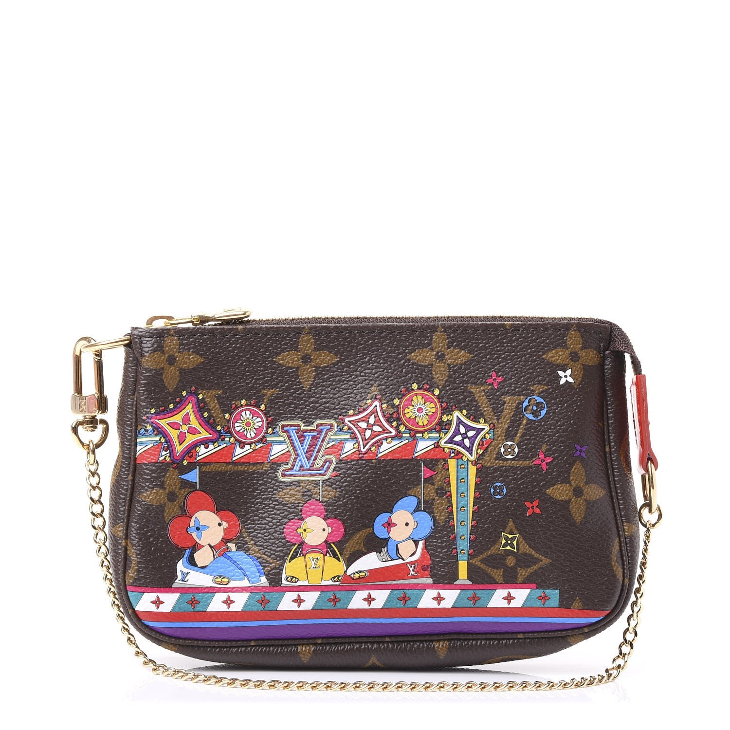 Louis Vuitton Monogram 2020 Christmas Animation Bumper Cars Mini Pochette Accessories Coquelicot 1 of 10