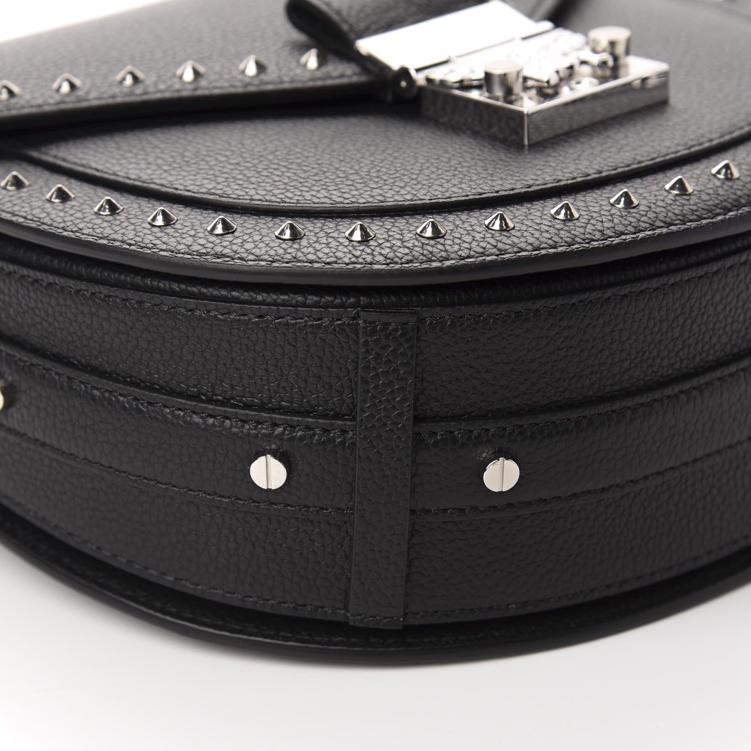 MCM Grained Calfskin Small Patricia Studded Crossbody Bag Black 6 of 10