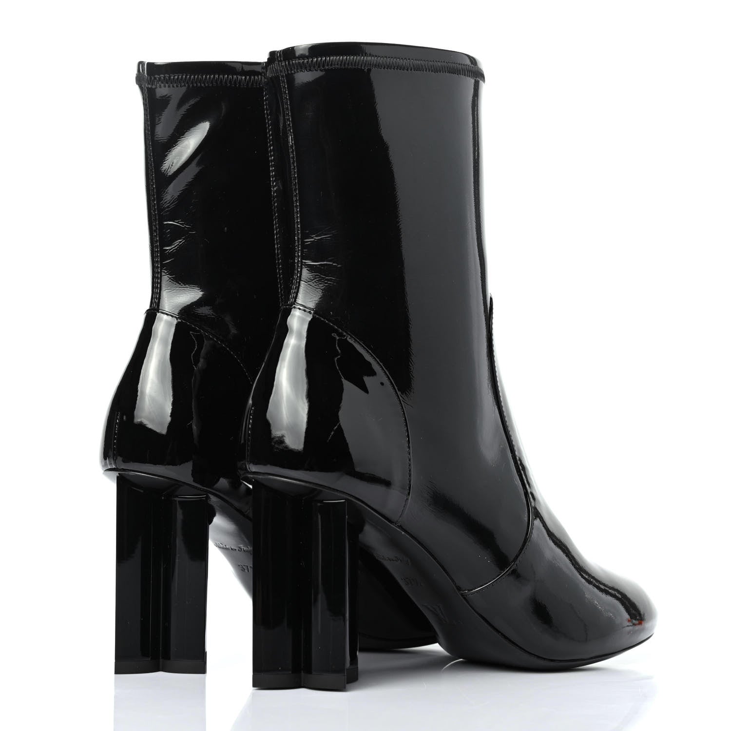Louis Vuitton Patent Uniformes Silhouette Ankle Boots 37.5 Black 3 of 4