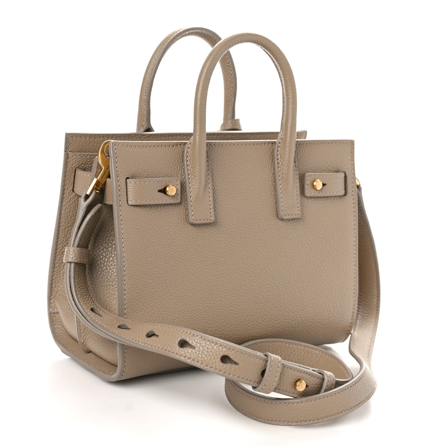 Grained Calfskin Nano Supple Sac De Jour Dark Beige