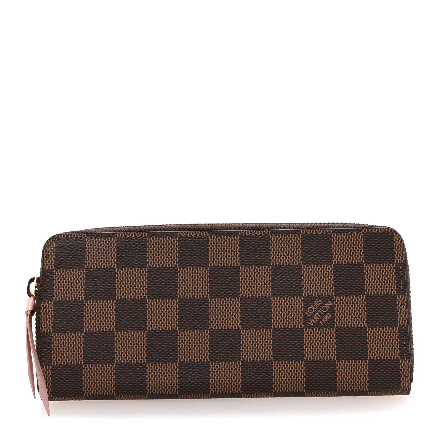 Louis Vuitton Damier Ebene Clemence Wallet Rose Ballerine 1 of 6