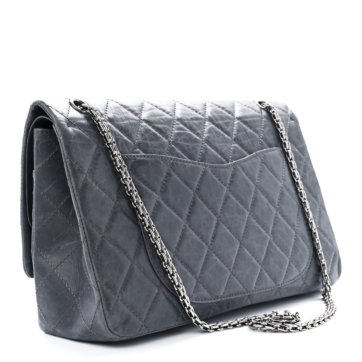 Chanel Aged Calfskin Quilted 50th Anniversary 2.55 Reissue 227 Flap Grey 4 of 13