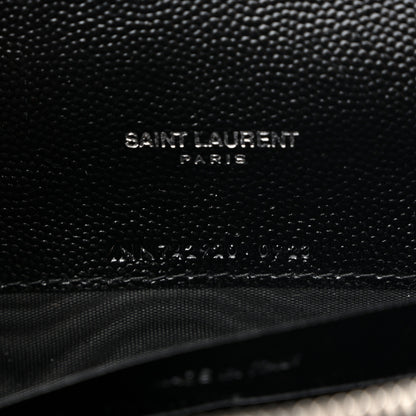 Saint Laurent Grain De Poudre Matelasse Chevron Monogram Chain Wallet Black 7 of 10